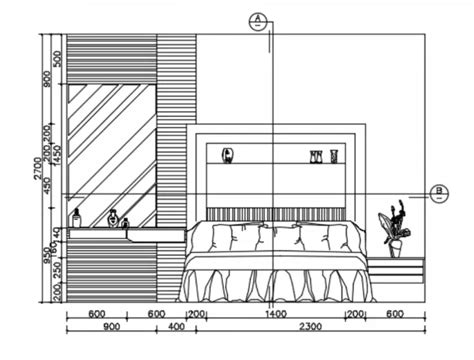 bedroom elevation drawing|Modern Bed .